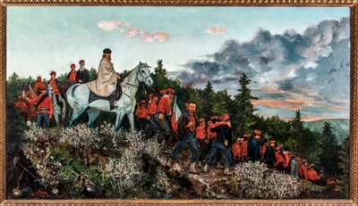 Slaget ved Mentana utkjempet 3. november 1867 (olje på lerret av Archimede Tranzi