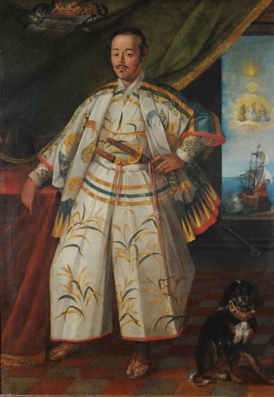 Portrett av Hasekura Rokuemon Tsunenaga 1571-1622, ca. 1615. av Archita Ricci