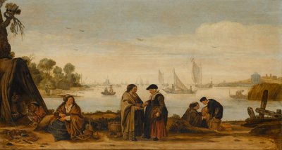 Elvelandskap med spåkvinner, ca. 1625–1630 (olje på panel) av Arent Arentsz