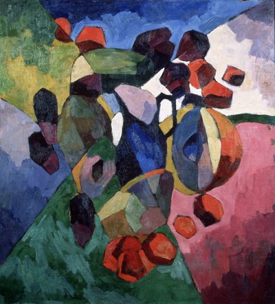 Blå mugge og frukt, 1913 av Aristarkh Vasilievic Lentulov