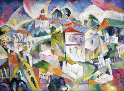 Kubistisk landskap, ca 1910 (olje på lerret) av Aristarkh Vasilievic Lentulov