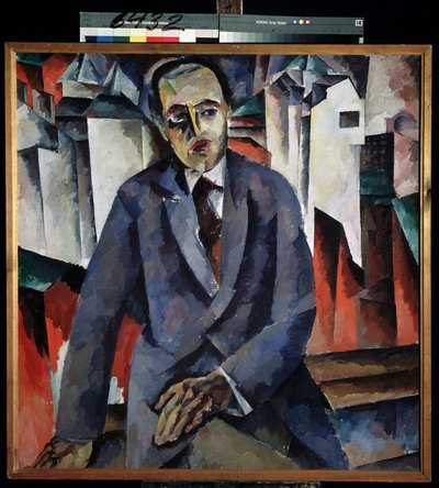 Portrett av regissøren Alexander Tairov (1885-1950) (Portrett av regissøren A. Tairov). Maleri av Aristarkh Vasilyevich Lentulov (Lentulov) (1882-1943), olje på lerret. Russisk kunst, avantgarde fra det 20. århundre. Statens russiske museum, St. Petersburg av Aristarkh Vasilievic Lentulov