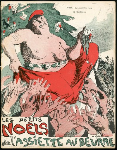 Omslag av "" L'Plate au beurre"", nummer 194, satirisk i farger av Aristide Delannoy