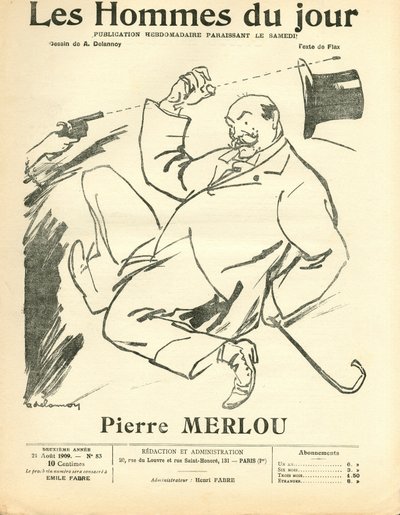Cover av "" The Men of the Day "", Satirical in B & W av Aristide Delannoy