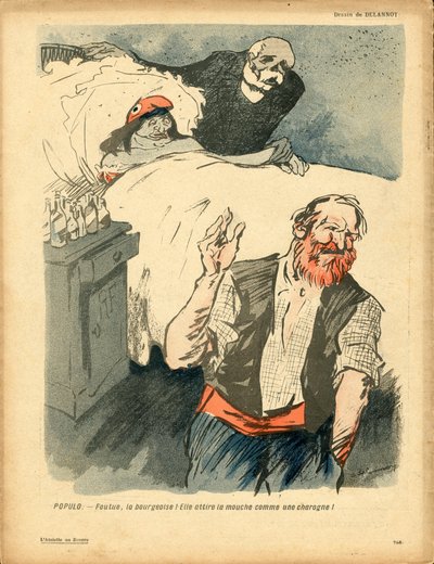 L'Plate au beurre, nummer 359, satirisk i farger av Aristide Delannoy