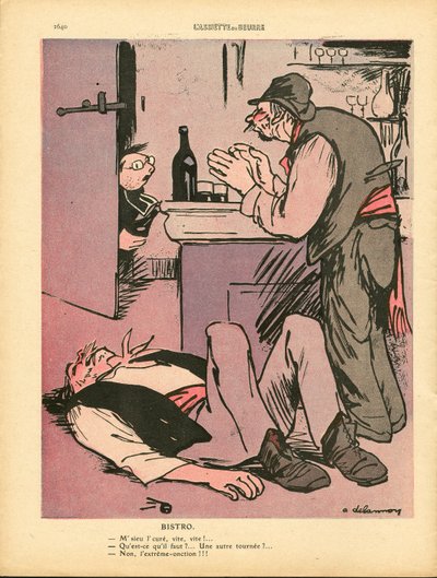 L'Plate au beurre, nummer 466, satirisk i farger av Aristide Delannoy