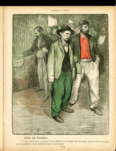 L'Plate au beurre, nummer 66, satirisk i farger av Aristide Delannoy
