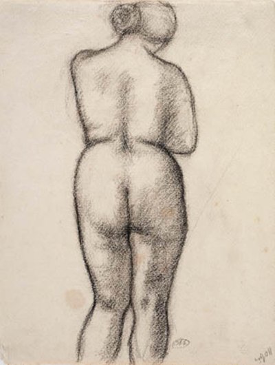 Damemodell, sett bakfra av Aristide Maillol