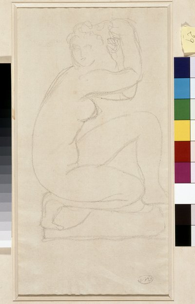 Nakent hår. Tegning av Aristide Maillol (1861-1944). Bly på papir. Mål: 34x18,5cm. Musee Cantini, Marseille av Aristide Maillol