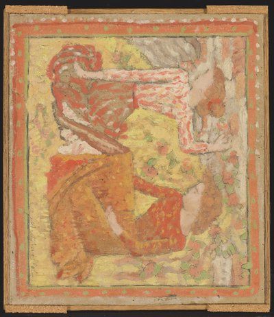 To unge jenter i en frukthage (prosjekt for et billedvev), ca. 1895-1900 (olje, tempera og grafitt på papp montert på panel) av Aristide Maillol