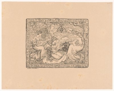 Wandtapijt met vier musicerende vrouwen in landschap Concert champêtre (original title)   1379870   no       norwegian Successfully Translated  Original: Uitwisseling van twee koninginnen LEchange des deux Reines. (title on object) La Gallerie du Palais du av Aristide Maillol