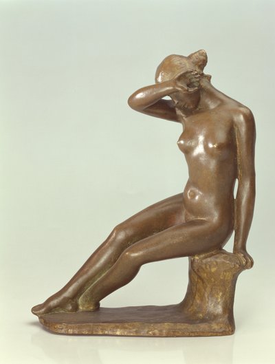 Kvinne som dekker ansiktet med hånden, 1900 (bronse) av Aristide Maillol