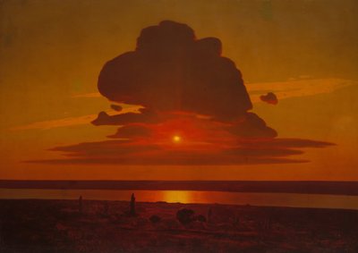 Rød solnedgang på Dnepr, 1905-8. av Arkhip Ivanovich Kuindzhi