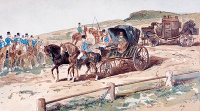 En postillion montert på en vognhest, 1800-tallet, 1886 av Armand Jean Heins