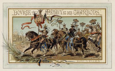 Metall- og kullbørs, Brussel (farge litho) av Armand Jean Heins
