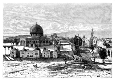 Omars-moskeen, Jerusalem, Israel, 1895. av Armand Kohl