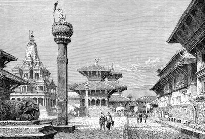 Templer i Patan, Nepal, 1895. av Armand Kohl