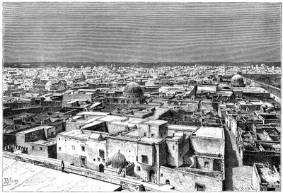 Utsikt over Kairwan, Tunisia, c1890 av Armand Kohl