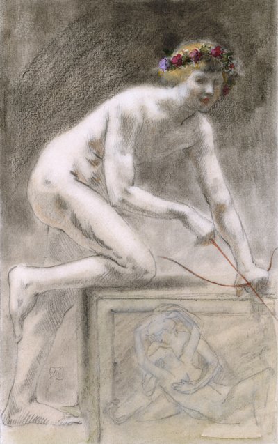 Eros (kull på papir) av Armand Rassenfosse