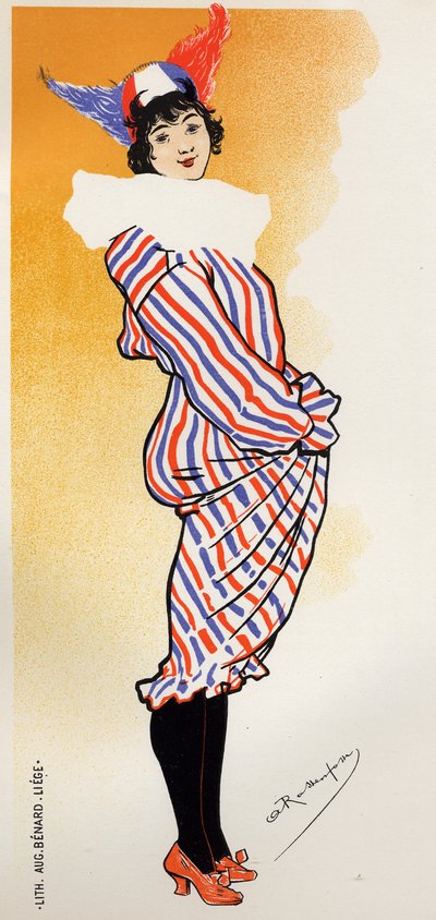 Geografi. Kostyme til Lièges karneval. Plakat av Armand Rassenfosse, Belgia av Armand Rassenfosse