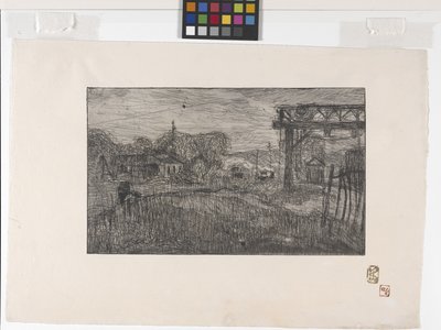 La Gare De Valmondois (Valmondois jernbanestasjon) (etsing og rulett) av Armand Séguin