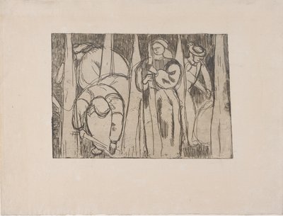 Les Rouisseuses (The Flax Gatherers) 1893 (radering) av Armand Séguin