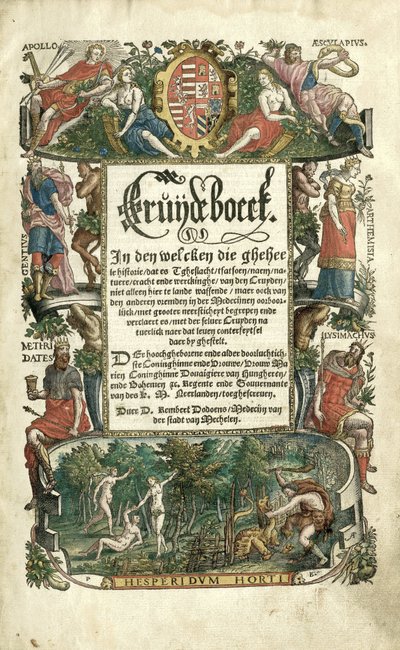 Dodoens Cruijdeboeck med forestillinger av planter av Arnaud Nicolaï