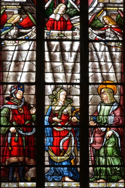 Profeten Daniel, Sibylle Cimmerienne og Saint Matthew the Evangelist - Glassmalerier i kapellet Saint Louis, Arnaud de Moles (1470-1520) fullført i 1513 - Cathedrale Sainte Marie d