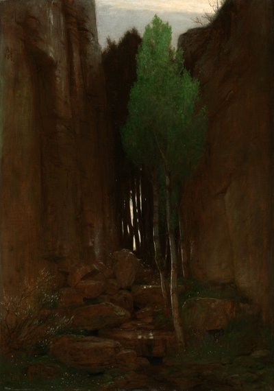 Spring in a Narrow Gorge (Kilde i en fjellkløft) av Arnold Böcklin