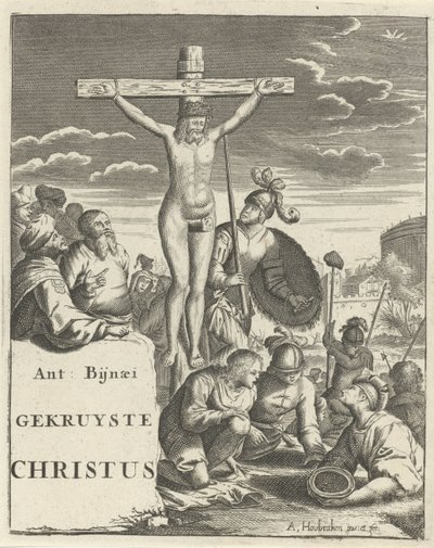 Kristus på korset Tittelside for: A. Bynaeus, Kristus korsfestet, 1725 av Arnold Houbraken
