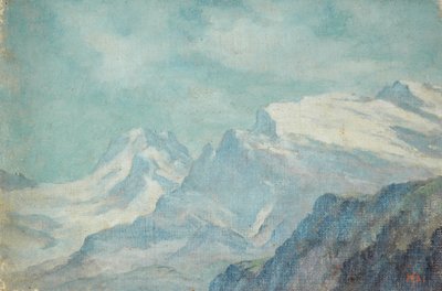 Fjelllandskap (olje på ustrukket lerret) av Arnold Priestman