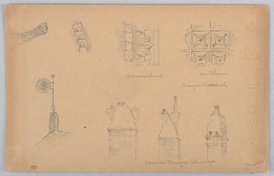 Arkitektoniske detaljer på Bourges av Arnold William Brunner