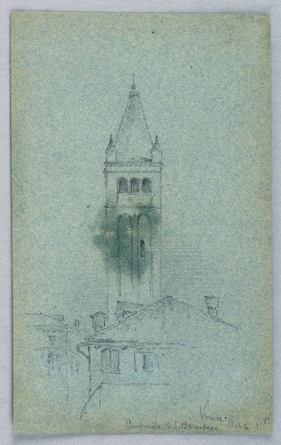 Campanile of St. Barnabas, Venezia av Arnold William Brunner
