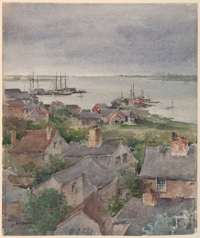 Hus ved bredden i Nantucket av Arnold William Brunner