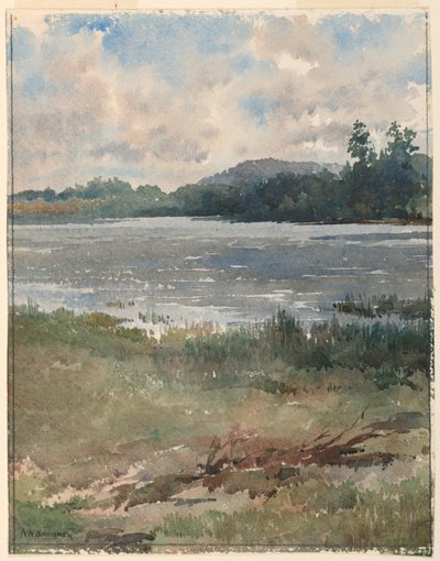 Lakeside landskap av Arnold William Brunner