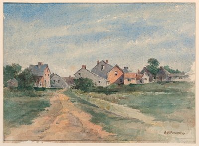 Landskap med hus av Arnold William Brunner