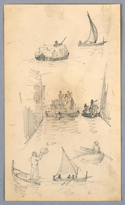 Skisser av båter av Arnold William Brunner