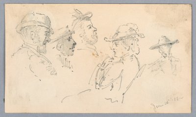 Skisser av hoder av Arnold William Brunner