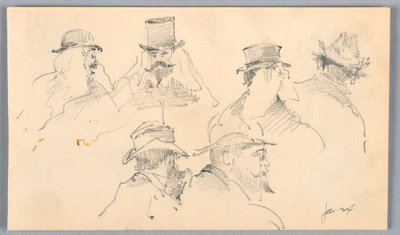 Skisser av Heads of Men av Arnold William Brunner