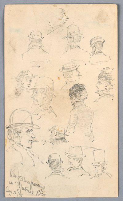 Skisser av mennesker på Montreal-båten av Arnold William Brunner