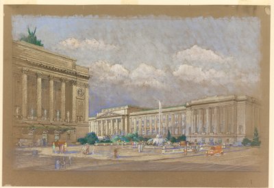 Studie for Proposed Music and Arts Center, New York, NY av Arnold William Brunner