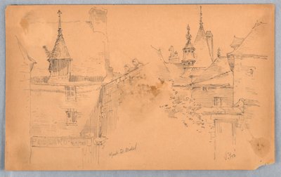 To scener ved Mont St. Michel og Vitré av Arnold William Brunner