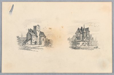 To skisser av hus av Arnold William Brunner