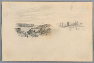 To utsikter, landskap og byskyline av Arnold William Brunner