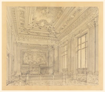 Utsikt over rettssalen, Federal Building, Cleveland, OH av Arnold William Brunner