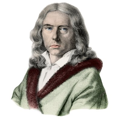 Portrett av Adelbert de Chamisso - Portrett av Adelbert von Chamisso (1781-1838), tysk forfatter av Arnold van Westerhout