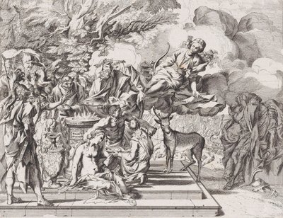 Offeret av Iphigenia, 1650-1700. av Arnold van Westerhout.
