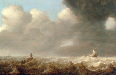 Fiskebåter på grov sjø av Arnoldus van Anthonissen