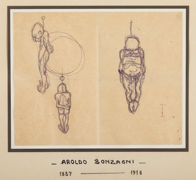 Den hengte mannen (indisk blekk på papir) av Aroldo Bonzagni