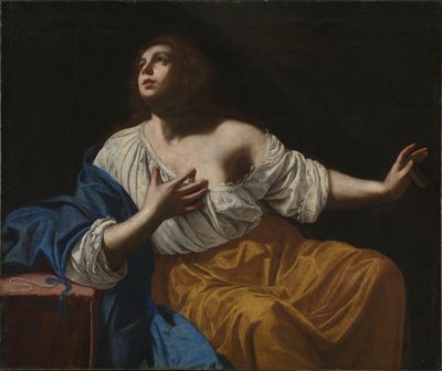 Mary Magdalene Penitent, ca. 1640 (olje på lerret) av Artemisia Gentileschi